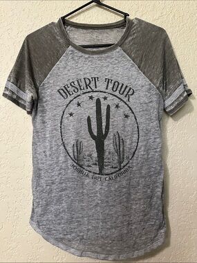 Grayson Threads Gray Tee with Olive Raglan Sleeves S